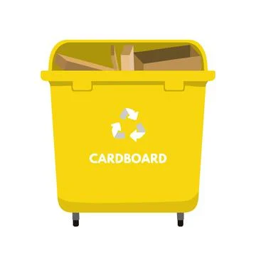 Garbage bin for cardboard Stock Illustration