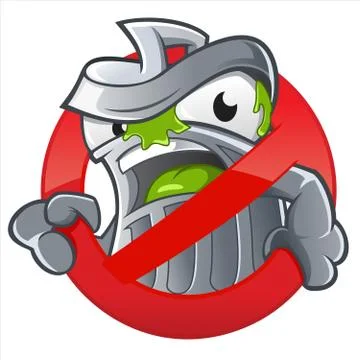 Garbage bin cartoon character holding sign, isolated on white background Stock Illustration