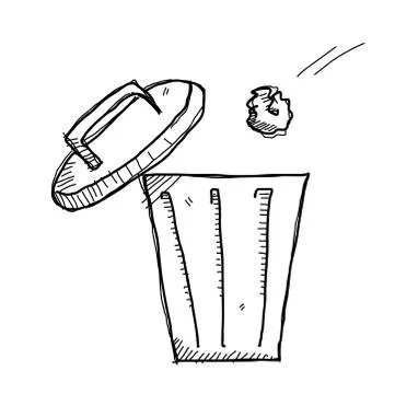 Garbage Bin Doodle Stock Illustration