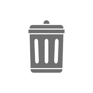 Garbage bin gray icon. Isolated on white background Stock Illustration