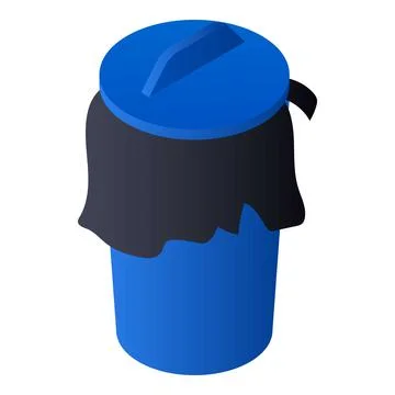 Garbage bin icon, isometric style Illustrazione stock