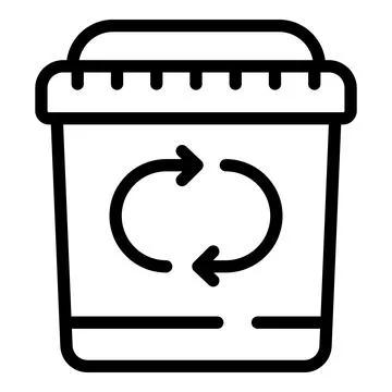 Garbage bin icon outline vector. Power plant Stock Illustration
