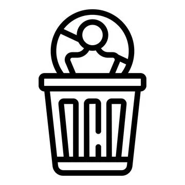Garbage bin icon outline vector. Social account 스톡 일러스트