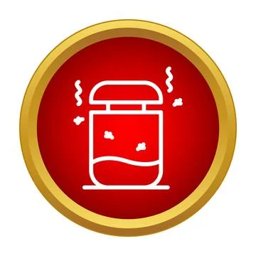Garbage bin icon showing smell and flies Stock Illustration