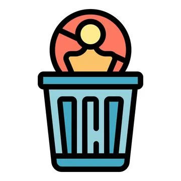 Garbage bin icon vector flat Stock Illustration