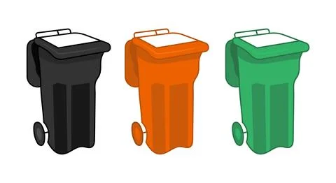 Garbage bin or trash cans vector illustration Stock Illustration