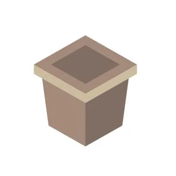 Garbage bin park Isometric style icon Illustrazione stock