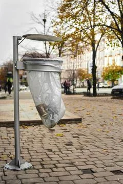 Garbage bin in the park Stock Photos