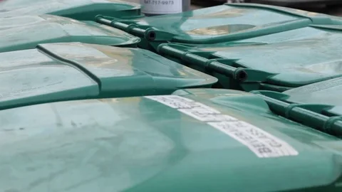 Garbage bins ready for collection Stock Footage 69187443