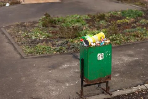 Garbage bins in the yard. Stock Photos