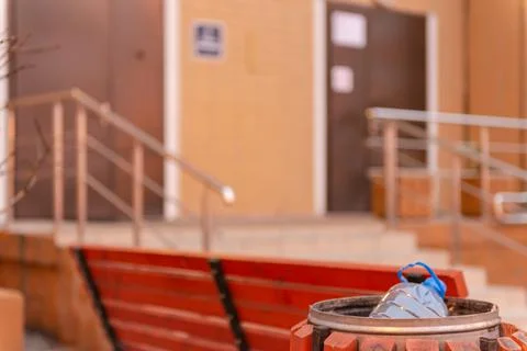 Garbage bins in the yard. Stock Photos