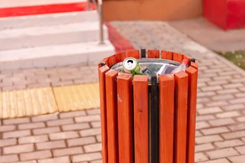 Garbage bins in the yard. Stock Photos