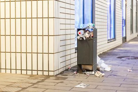 Garbage bins in the yard. Stock Photos