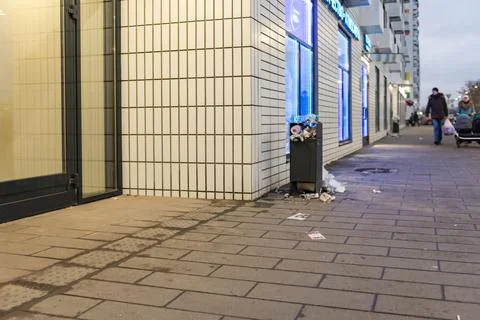 Garbage bins in the yard. Stock Photos