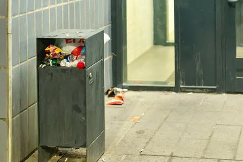 Garbage bins in the yard. Stock Photos