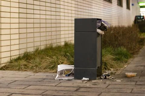 Garbage bins in the yard. Stock Photos