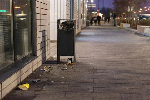 Garbage bins in the yard. Stock Photos