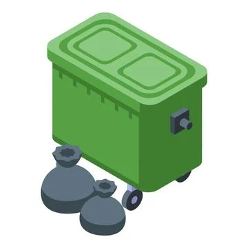 Garbage box icon isometric vector. Trash bin Stock Illustration