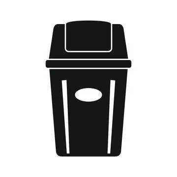 Garbage bucket black simple icon Stock Illustration