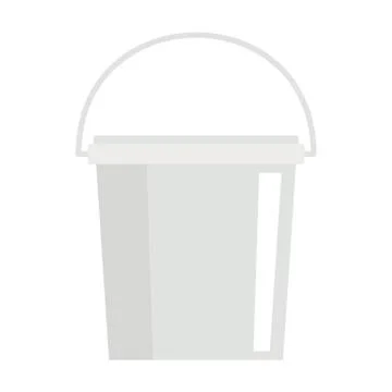 Garbage bucket icon in flat style Stock Illustration