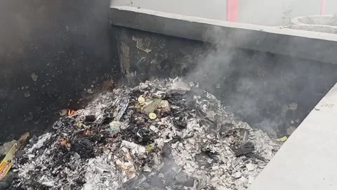 Garbage burning Stock Footage 245504991