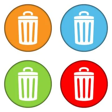 Garbage buttons set 스톡 일러스트