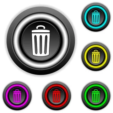 Garbage buttons set 스톡 일러스트