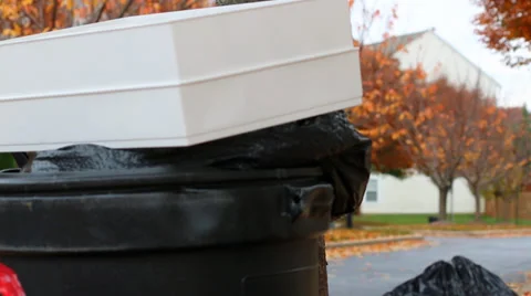 Garbage in Can Stock Footage 36150198