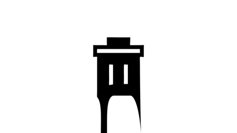 Garbage can icon animation with liquid spill Stock Footage 327761519