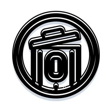 Garbage can icon symbolizing delete and trash Illustrazione stock