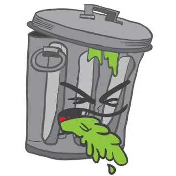 Garbage can puke Stock Illustration