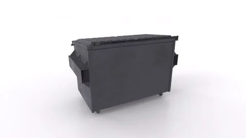 Garbage can rotating in loop on white background Stock Footage 276309717