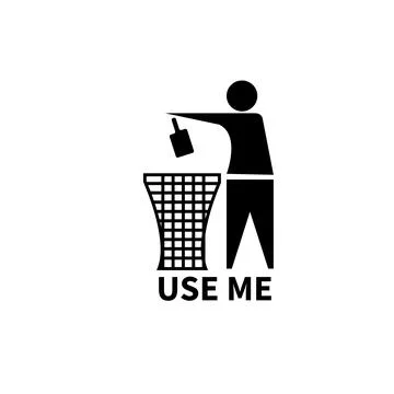 Garbage can trash bin waste container vector Stock Illustration