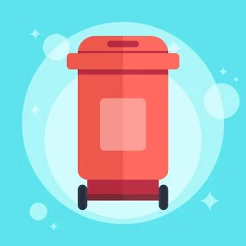 Garbage can. Trash container. Recycle bin. Vector flat simple illustration Иллюстрация
