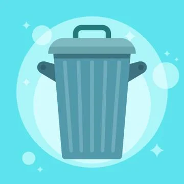 Garbage can. Trash container. Recycle bin. Vector flat simple illustration Иллюстрация