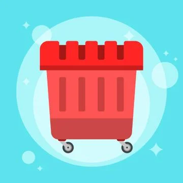 Garbage can. Trash container. Recycle bin. Vector flat simple illustration Иллюстрация