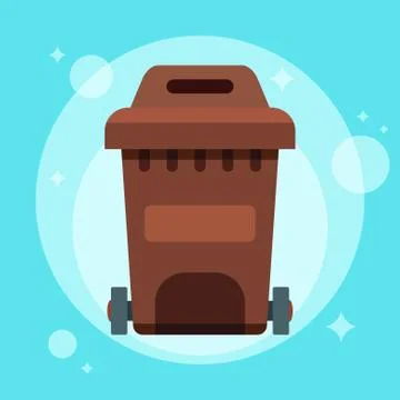 Garbage can. Trash container. Recycle bin. Vector flat simple illustration Иллюстрация