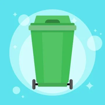 Garbage can. Trash container. Recycle bin. Vector flat simple illustration Иллюстрация