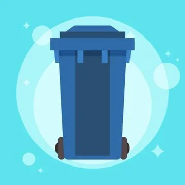 Garbage can. Trash container. Recycle bin. Vector flat simple illustration Иллюстрация