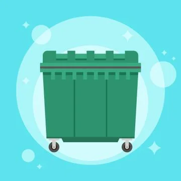 Garbage can. Trash container. Recycle bin. Vector flat simple illustration Stock Illustration