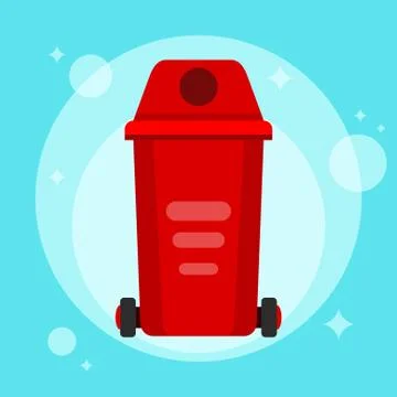 Garbage can. Trash container. Recycle bin. Vector flat simple illustration Stock Illustration
