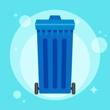 Garbage can. Trash container. Recycle bin. Vector flat simple illustration Иллюстрация