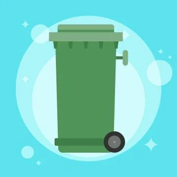 Garbage can. Trash container. Recycle bin. Vector flat simple illustration Stock Illustration