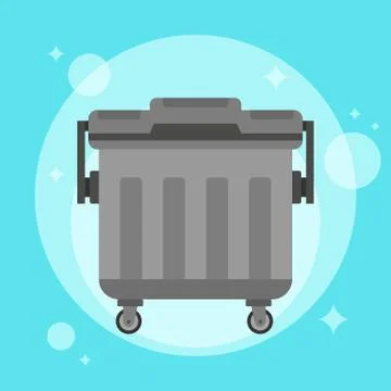 Garbage can. Trash container. Recycle bin. Vector flat simple illustration Stock Illustration