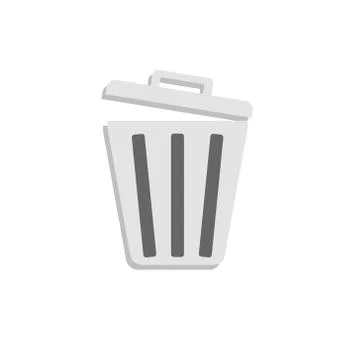 Garbage cans and bags in flat style icons. Vector icons of garbage bags Stock Illustration