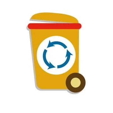 Garbage cans and bags in flat style icons. Vector icons of garbage bags Stock Illustration