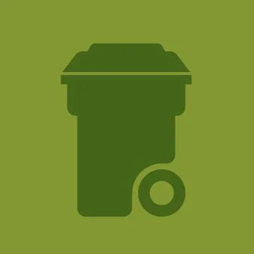 Garbage cans and bags in flat style icons. Vector icons of garbage bags Stock Illustration