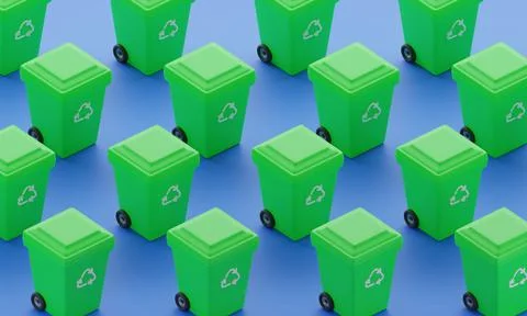 Garbage cans for recycling. Stock Illustration
