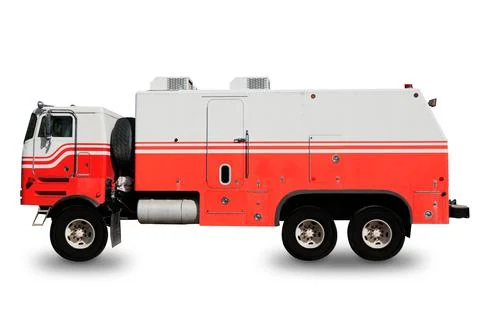 Garbage car. is isolated on a white background. old style car. municipal car Stock Photos