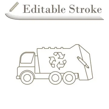 Garbage Car With Recycle Icon Stock Illustration